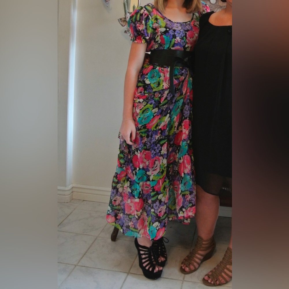 VINTAGE Betsey Johnson Sheer Floral Dress